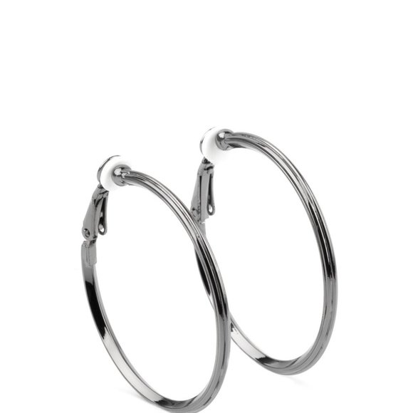 City Classic Black Clip-On Earrings - Picture 2 of 2